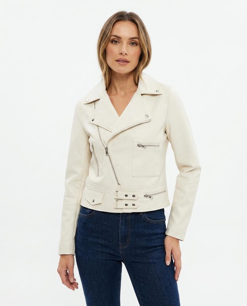 Heidi-Outlet - Niken | Asymmetrical Fitted Leather Jacket Women