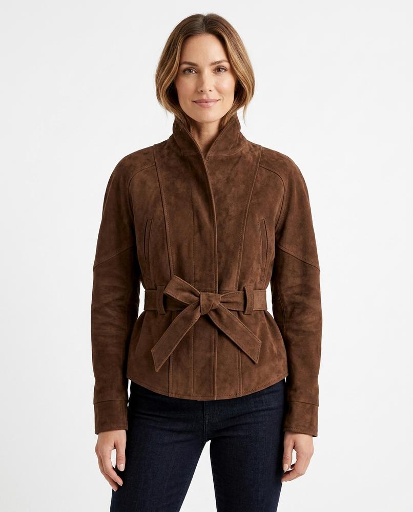 Heidi-Outlet - Riram | Suede Belted Jacket Women