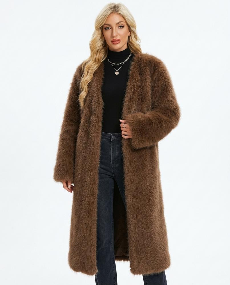 Heidi-Outlet - Rilar | Faux Fur Open-Front Coat Women