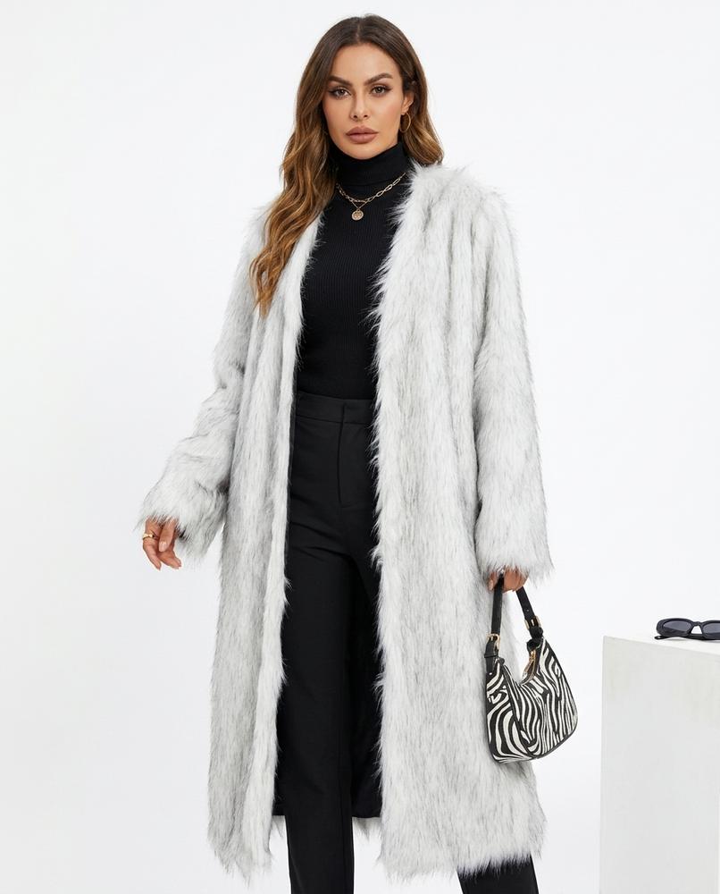 Heidi-Outlet - Rilar | Faux Fur Open-Front Coat Women