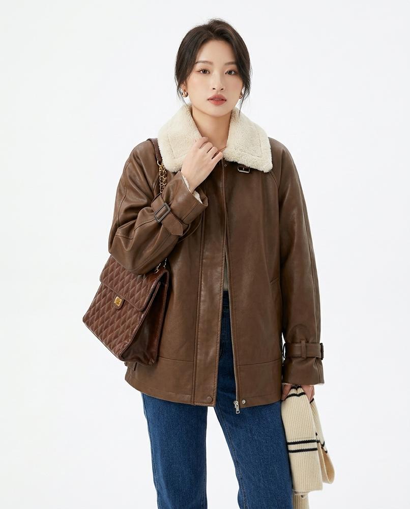 Heidi-Outlet - Allen | Lined Faux-Leather Jacket Women