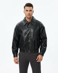 Heidi-Outlet - Miral | Washed-Look Collared Leather Jacket Men