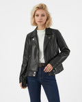Heidi-Outlet - Timir | Asymmetrical Zippered Leather Jacket Women