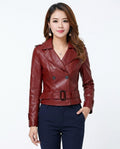 Heidi-Outlet - Ralen | Double-Breasted Belted Leather Jacket Women