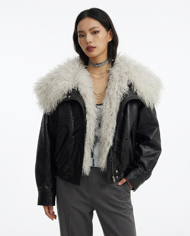 Heidi-Outlet - Kelev | Faux-Leather Shearling-Trimmed Jacket Women