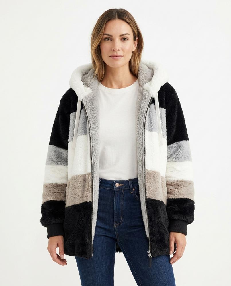 Heidi-Outlet - Cotir | Color-Block Hooded Jacket Women