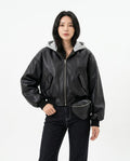 Heidi-Outlet - Dalor | Hooded Faux-Leather Jacket Women