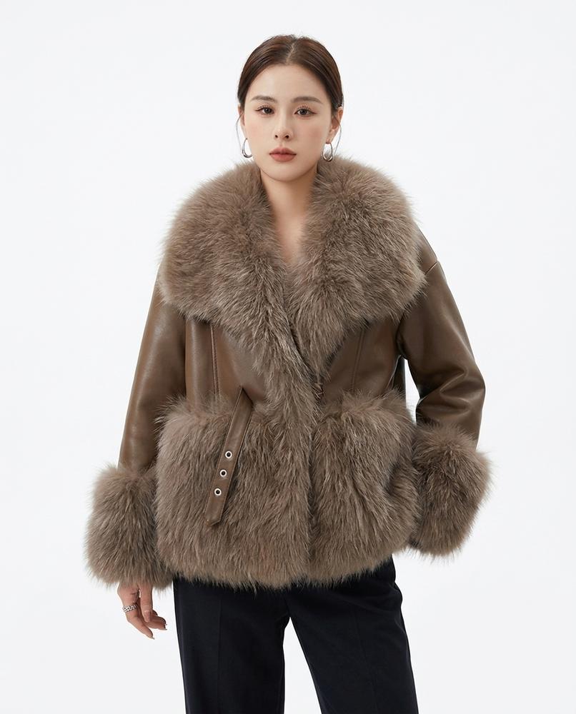 Heidi-Outlet - Mamon | Faux Fur-Trimmed Cropped Jacket Women
