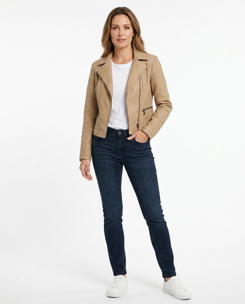 Heidi-Outlet - Sanal | Asymmetrical Quilted Leather Jacket Women