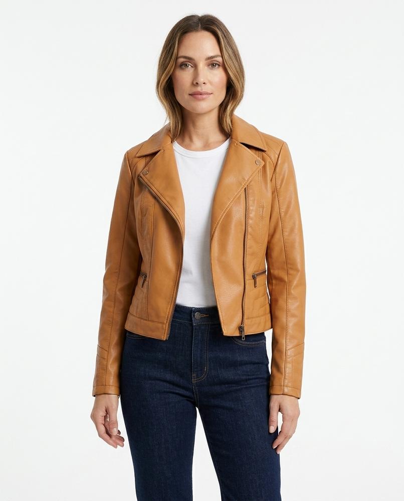 Heidi-Outlet - Sanal | Asymmetrical Quilted Leather Jacket Women