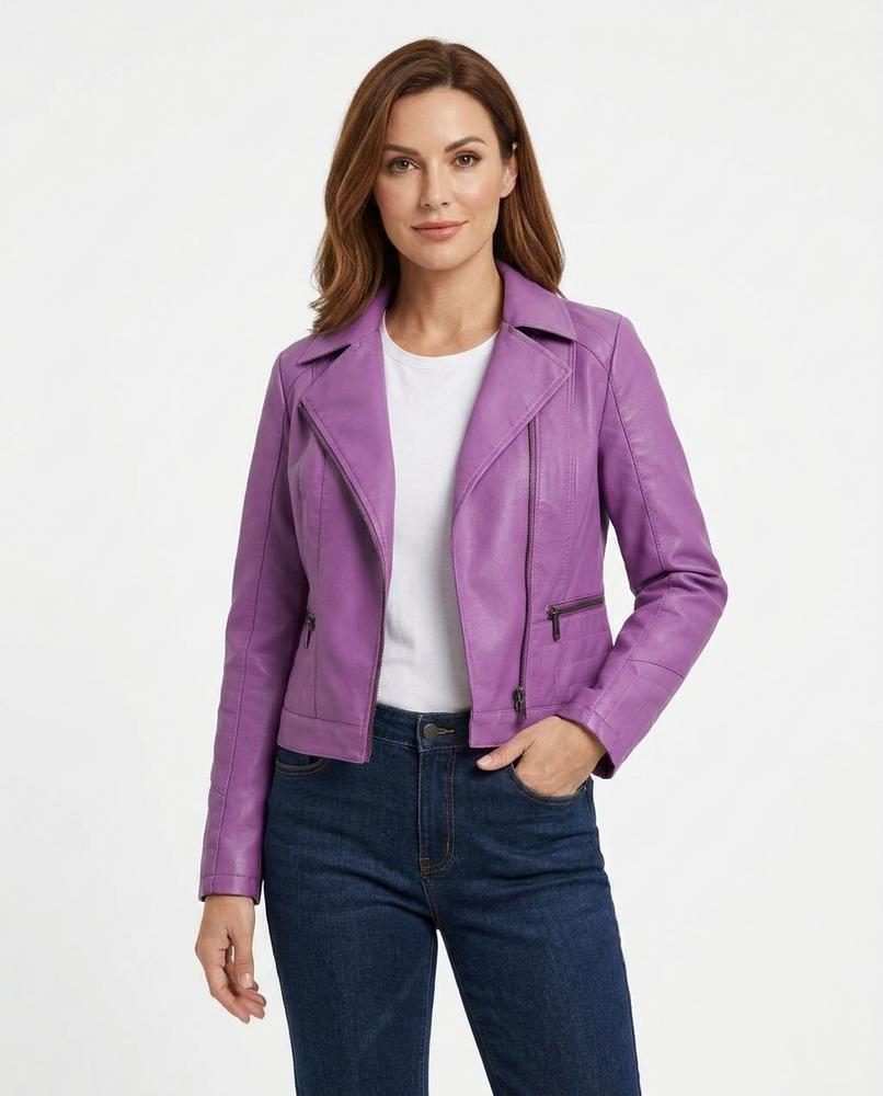 Heidi-Outlet - Sanal | Asymmetrical Quilted Leather Jacket Women