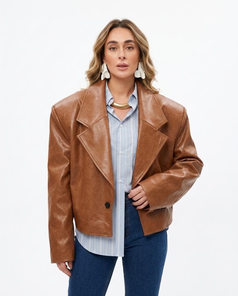 Heidi-Outlet - Neven | Boxy-Fit Faux-Leather Jacket Women