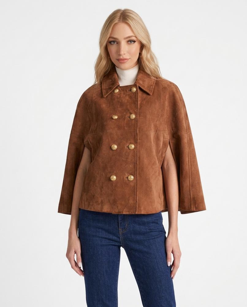 Heidi-Outlet - Arrev | Double-Breasted Suede Jacket Women