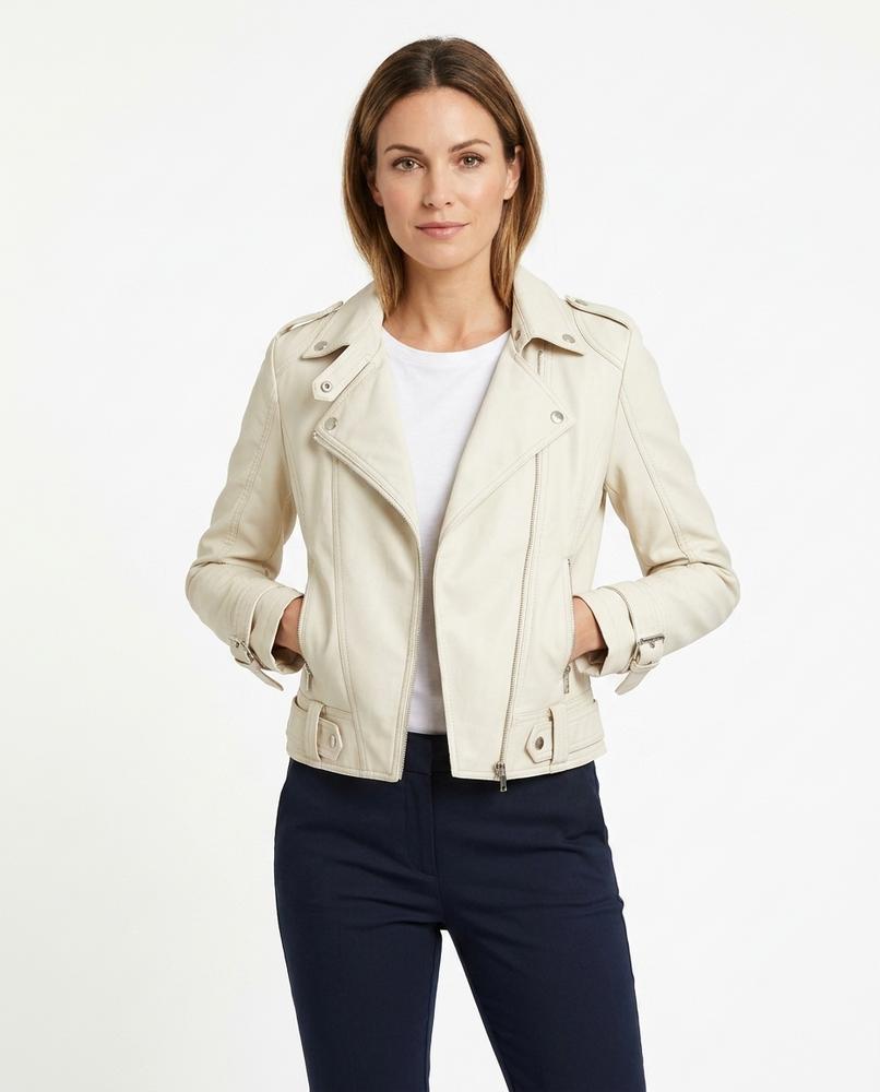 Heidi-Outlet - Lesil | Asymmetrical Cropped Leather Jacket Women