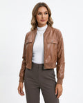 Heidi-Outlet - Rimor | Faux Leather Cropped Jacket Women