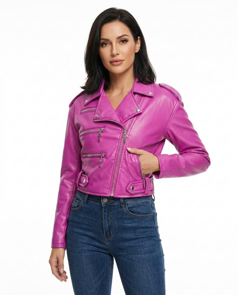 Heidi-Outlet - Kasen | Asymmetrical Fitted Leather Jacket Women