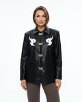 Heidi-Outlet - Laral | Faux-Leather Appliquéd Jacket Women
