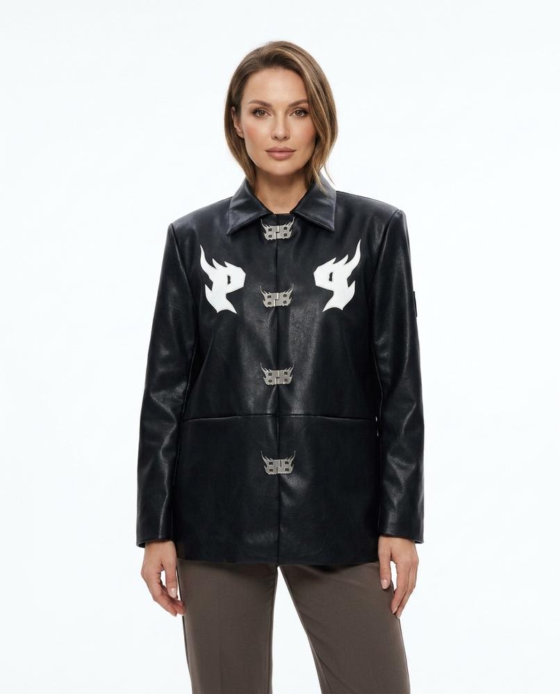 Heidi-Outlet - Laral | Faux-Leather Appliquéd Jacket Women