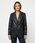 Heidi-Outlet - Tidan | Faux Leather Single-Breasted Blazer Women