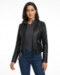 Heidi-Outlet - Vemer | Faux Leather Zippered Jacket Women