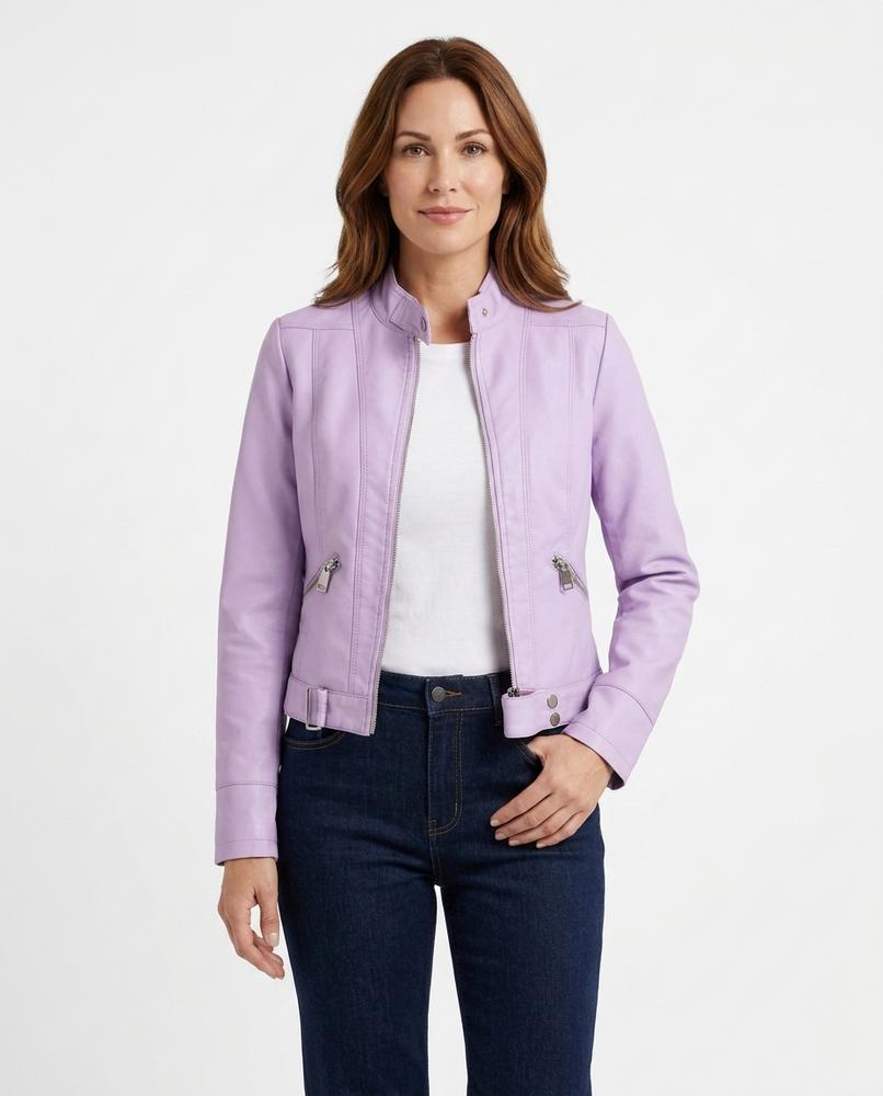 Heidi-Outlet - Vemer | Faux Leather Zippered Jacket Women