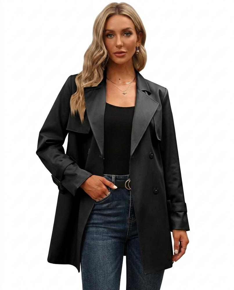 Heidi-Outlet - Kadan | Double-Breasted Trench-Style Coat Women