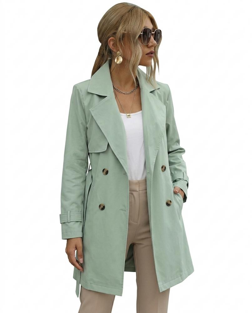 Heidi-Outlet - Kadan | Double-Breasted Trench-Style Coat Women