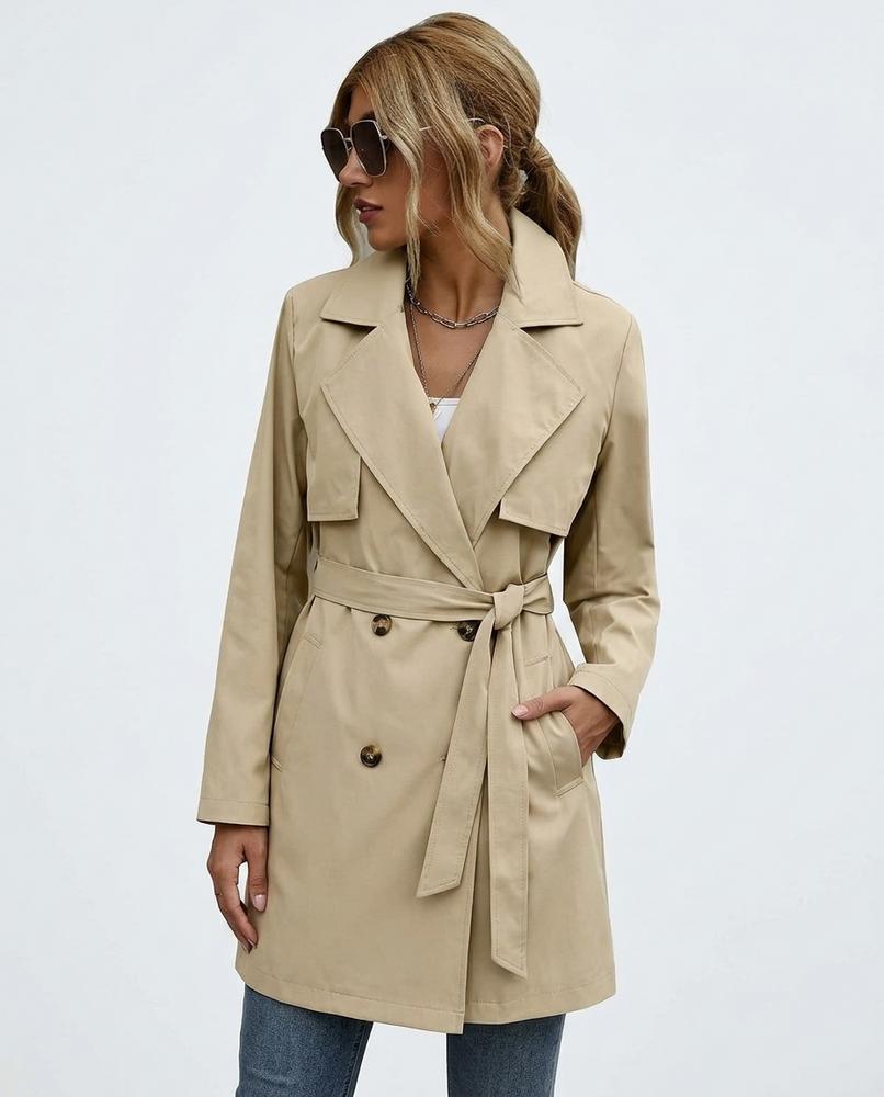 Heidi-Outlet - Kadan | Double-Breasted Trench-Style Coat Women