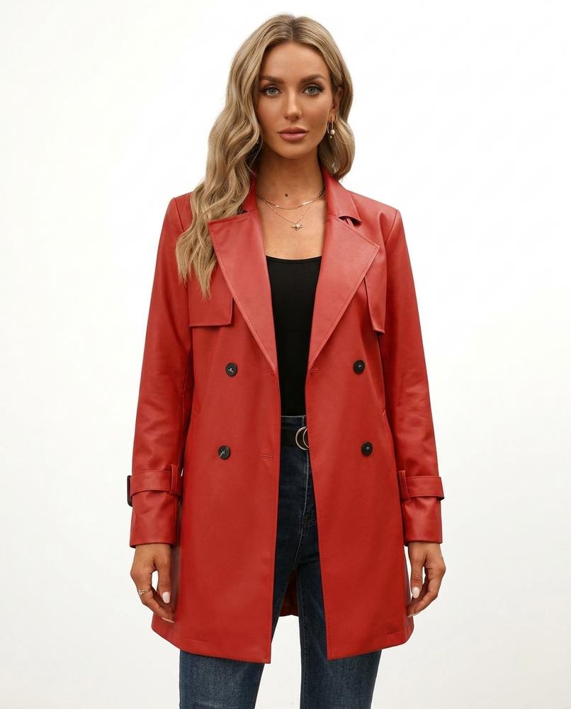 Heidi-Outlet - Kadan | Double-Breasted Trench-Style Coat Women