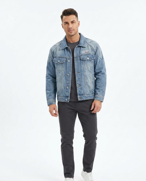 Heidi-Outlet - Arlom | Washed Quilted Denim Jacket Men