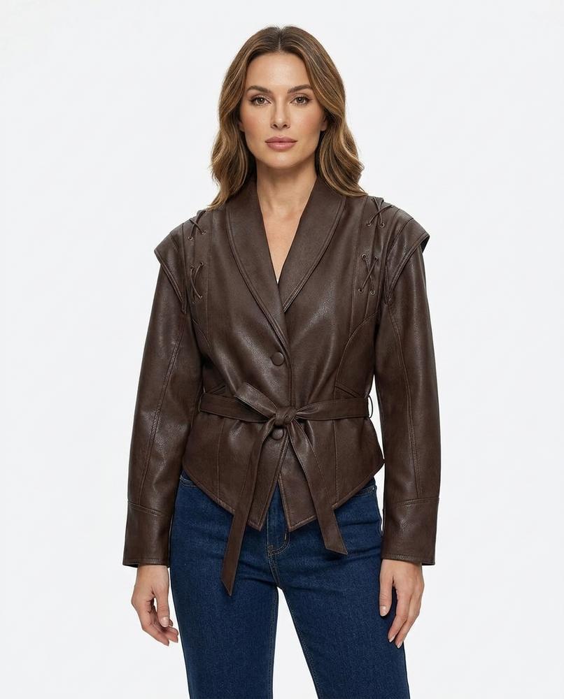 Heidi-Outlet - Vimor | Faux-Leather Belted Jacket Women