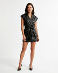 Heidi-Outlet - Notal | Faux-Leather Sleeveless Mini Dress Women
