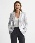 Heidi-Outlet - Sehal | Metallic Double-Breasted Blazer Women