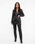 Heidi-Outlet - Yomar | Leather-Look Belted Suit Women