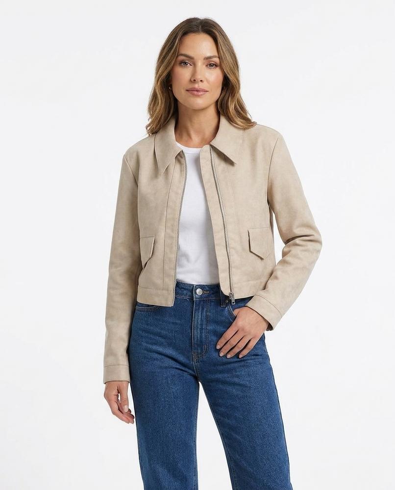 Heidi-Outlet - Zaren | Suede-Look Cropped Jacket Women