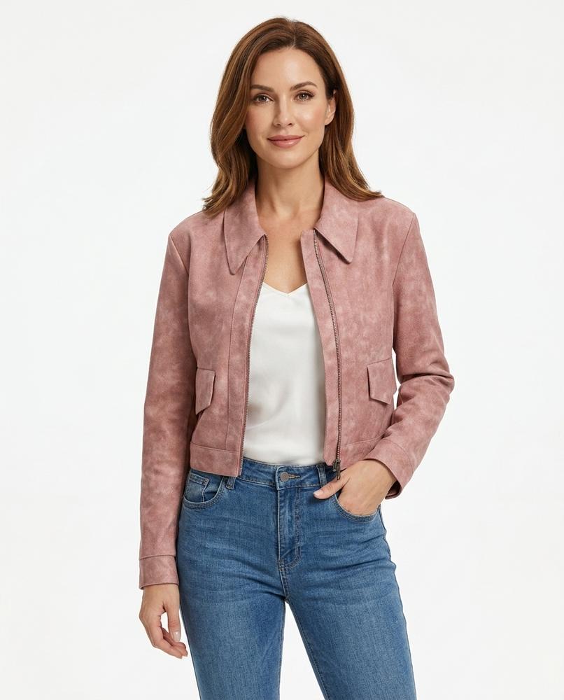 Heidi-Outlet - Zaren | Suede-Look Cropped Jacket Women