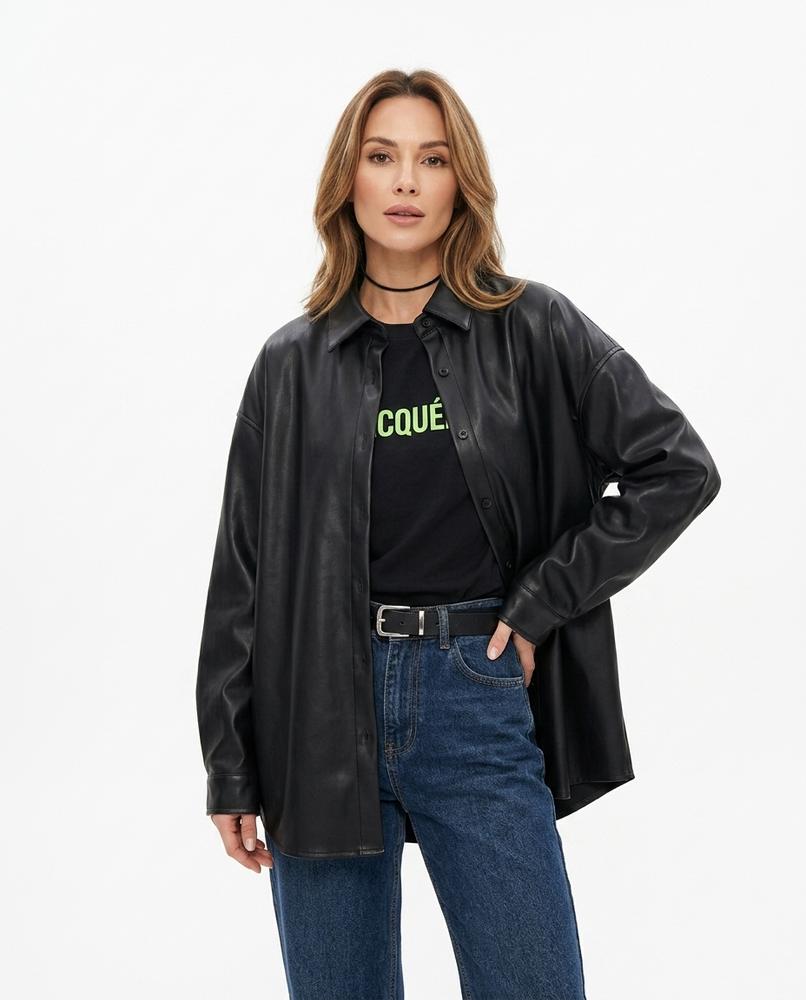 Heidi-Outlet - Covan | Faux Leather Oversized Shirt Women