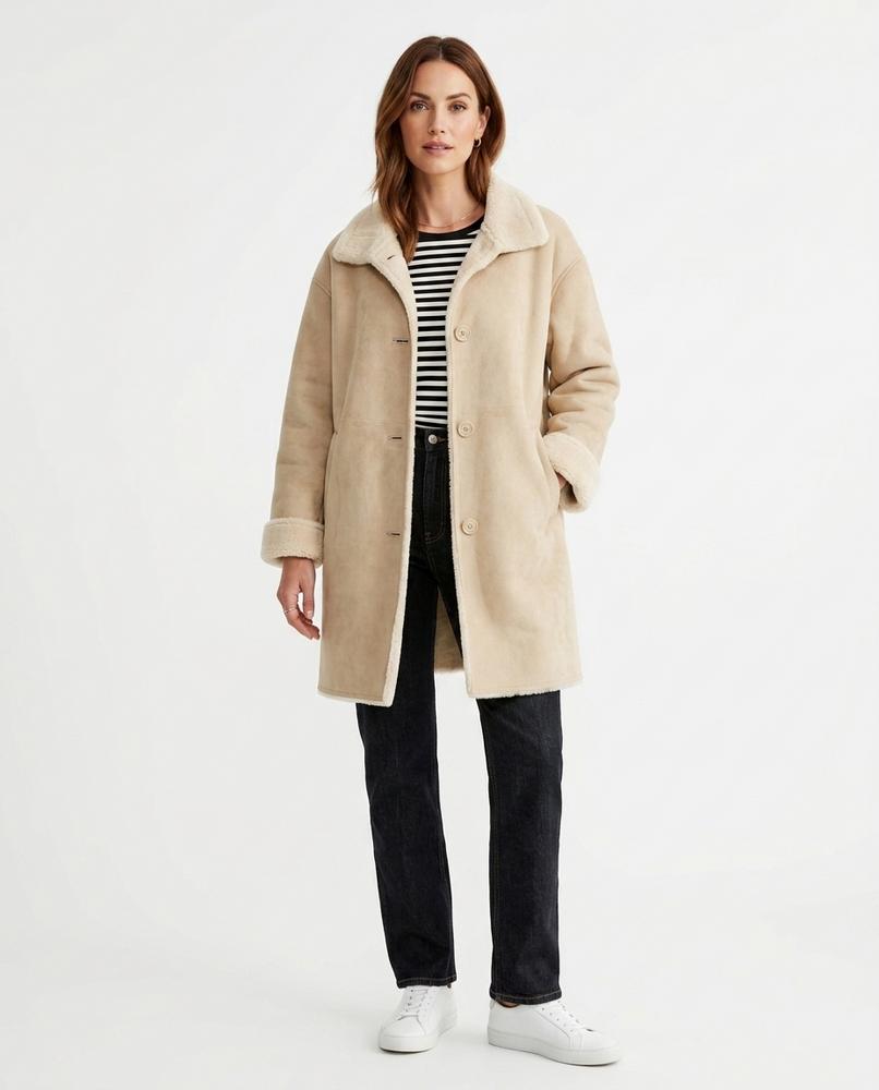 Heidi-Outlet - Zelen | Sherpa-Lined Single-Breasted Coat Women
