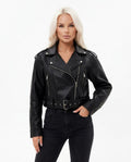 Heidi-Outlet - Rolor | Belted Asymmetrical Leather Jacket Women