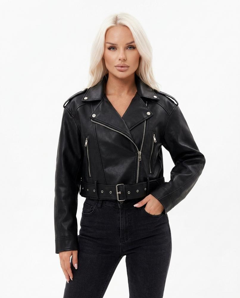 Heidi-Outlet - Rolor | Belted Asymmetrical Leather Jacket Women