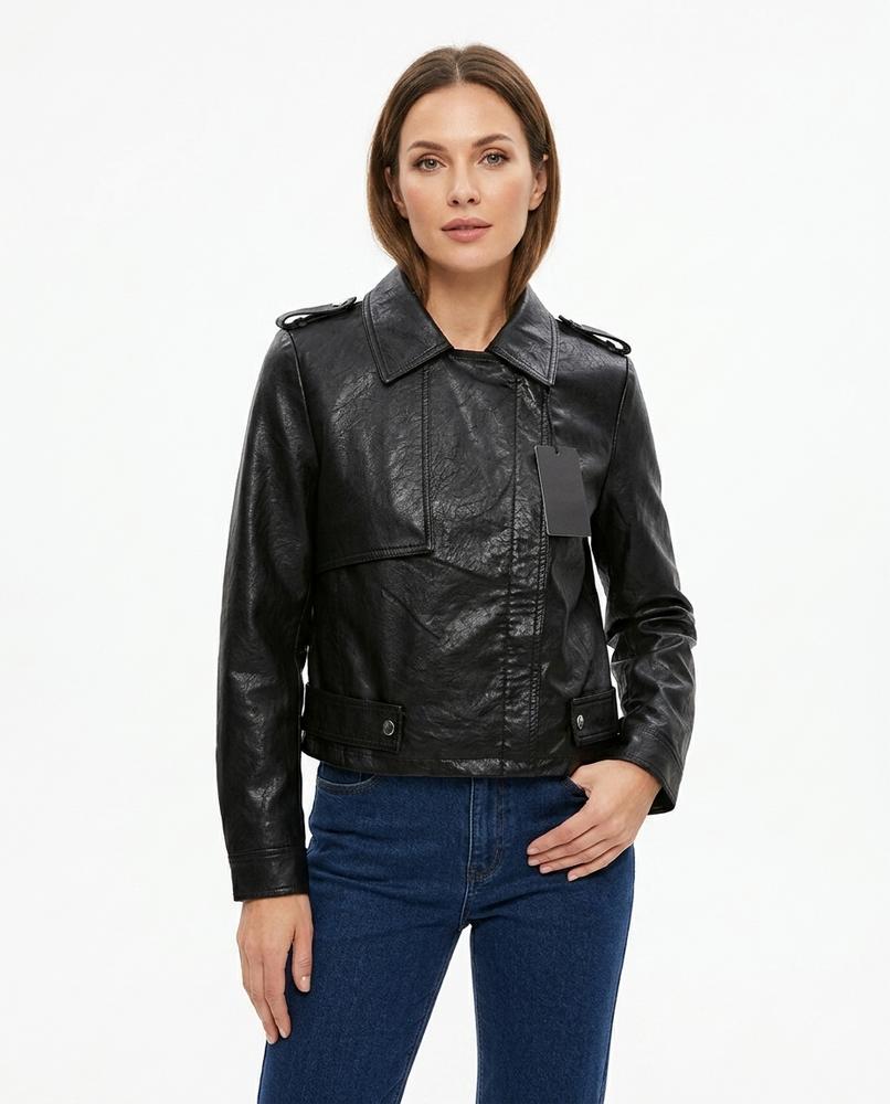 Heidi-Outlet - Allar | Faux-Leather Cropped Leather Jacket Women