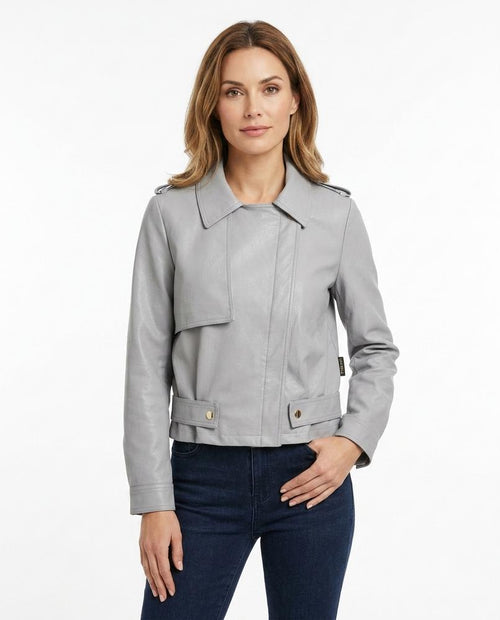 Heidi-Outlet - Allar | Faux-Leather Cropped Leather Jacket Women
