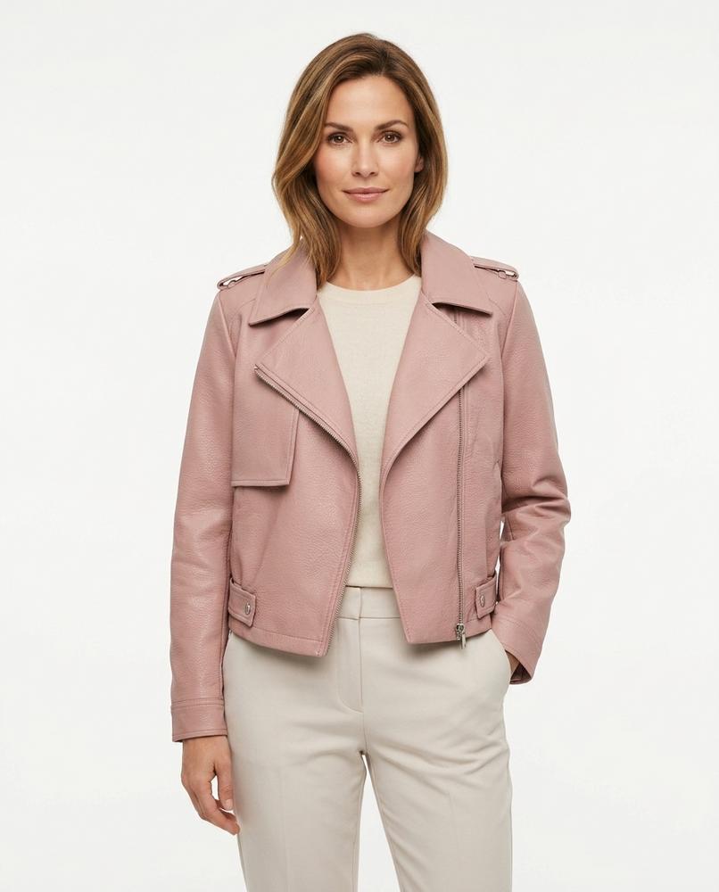 Heidi-Outlet - Allar | Faux-Leather Cropped Leather Jacket Women