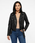 Heidi-Outlet - Lolor | Asymmetrical Belted Leather Jacket Women