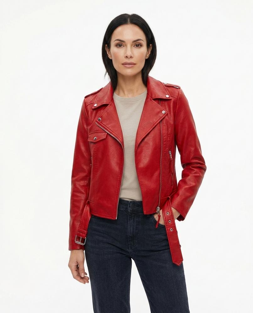 Heidi-Outlet - Lolor | Asymmetrical Belted Leather Jacket Women