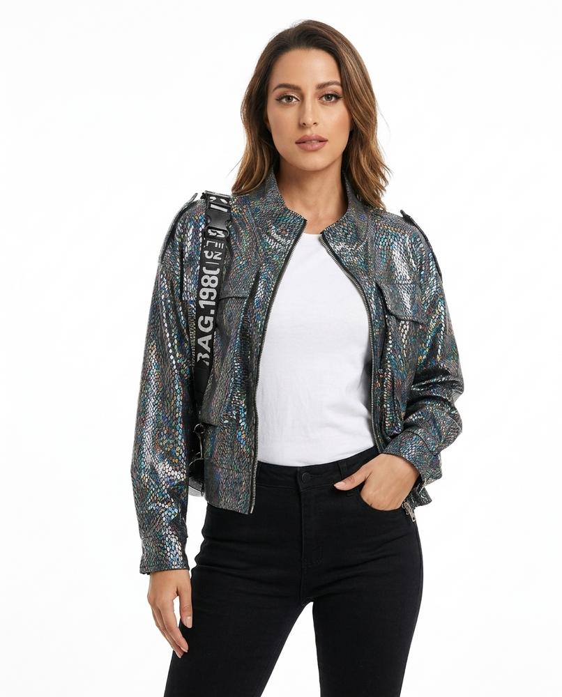 Heidi-Outlet - Yoven | Iridescent Snakeskin-Embossed Jacket Women