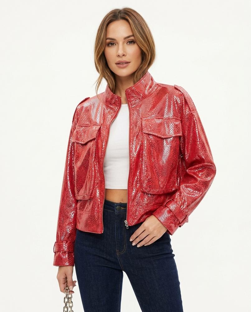Heidi-Outlet - Yoven | Iridescent Snakeskin-Embossed Jacket Women