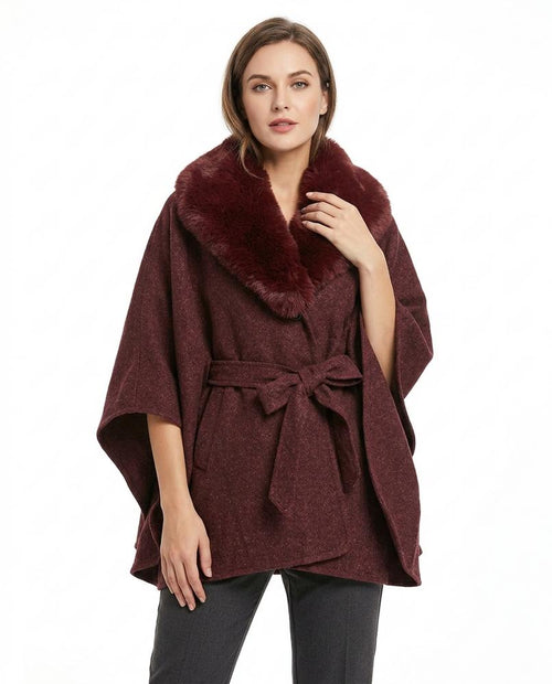 Heidi-Outlet - Cokar | Belted Faux Fur-Trimmed Coat Women