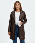 Heidi-Outlet - Semar | Faux Leather Open-Front Coat Women