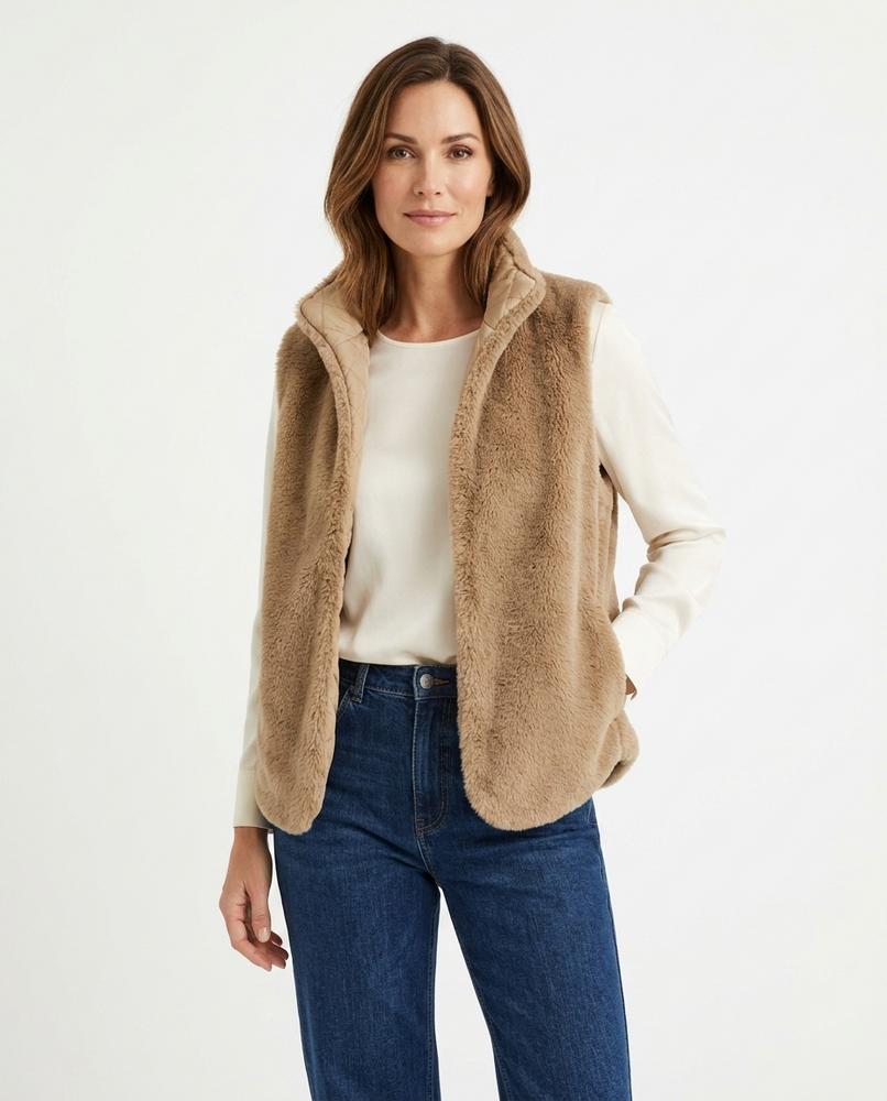 Heidi-Outlet - Nevin | Faux Fur Sleeveless Vest Women